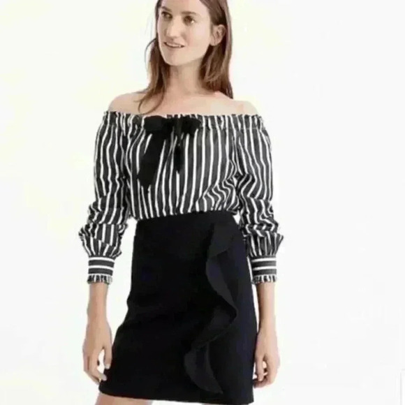 NWT J.Crew Wool Ruffle Mini Skirt - Picture 1 of 6